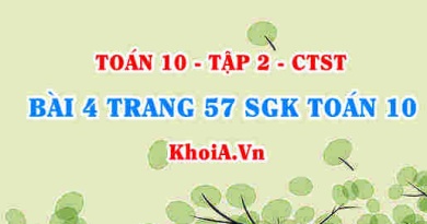 Bài 4 trang 57 SGK Toán 10 tập 2 Chân trời sáng tạo